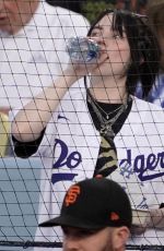BILLIE EILISH at Los Angeles Dodgers Vs San Francisco Giants Baseball Game in Los Angeles 07/21/2022
