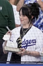 BILLIE EILISH at Los Angeles Dodgers Vs San Francisco Giants Baseball Game in Los Angeles 07/21/2022