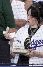 BILLIE EILISH at Los Angeles Dodgers Vs San Francisco Giants Baseball Game in Los Angeles 07/21/2022