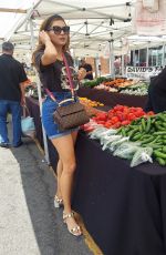 BLANCA BLANCO in Denim Shorts Shopping for Fresh Produce in Palisades 07/03/2022