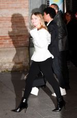CAMILLE RAZAT Leaves Balmain Womenswear Fall/Winter 2022/2023 Show at Paris Fashion Week 03/02/2022