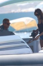 CARLKA BRUNI at a Boat in Formentera 07/26/2022