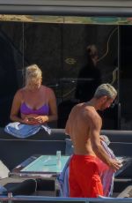 CAROLINE STANBURY in Bikini with Her Husband Sergio Carrallo in Mykonos 07/01/2022