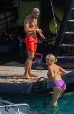 CAROLINE STANBURY in Bikini with Her Husband Sergio Carrallo in Mykonos 07/01/2022