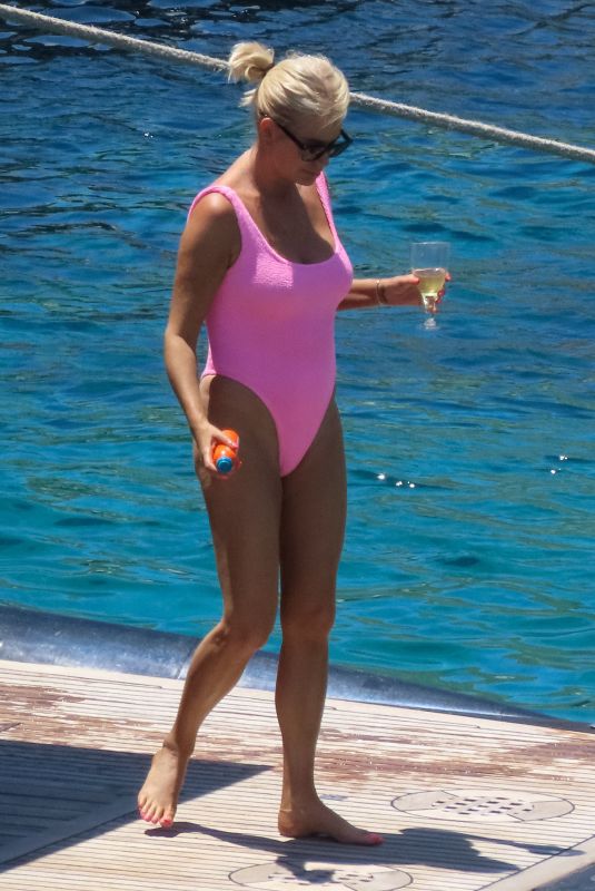 CAROLINE STANBURY in Swimsuit at a Yacht in Mykonos 06/29/2022