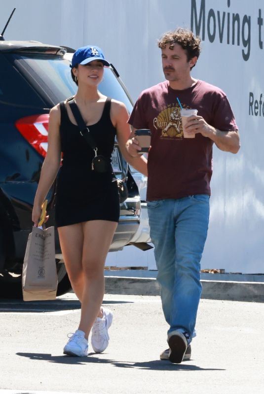 CAYLEE COWAN and Casey Affleck Out Shopping in Studio City 07/01/2022