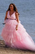 CHARLOTTE CROSBY on the Set of Her New Reality Show at a Beach in Sunderland 07/08/2022