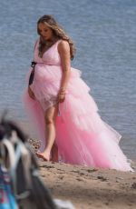 CHARLOTTE CROSBY on the Set of Her New Reality Show at a Beach in Sunderland 07/08/2022