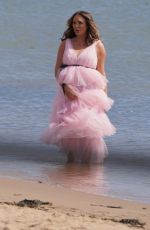 CHARLOTTE CROSBY on the Set of Her New Reality Show at a Beach in Sunderland 07/08/2022