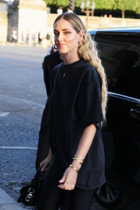 CHIARA FERRAGNI Arrives at Balenciaga Afterparty in Paris 07/06/2022