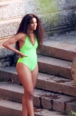 CIARA in Swimsuit Shooting a New Music Video at Lake Como 07/06/2022