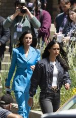 COURTENEY COX,MELISSA BARRERA and JENNA ORTEGA on the Set of Scream 6 in montreal 07/12/2022