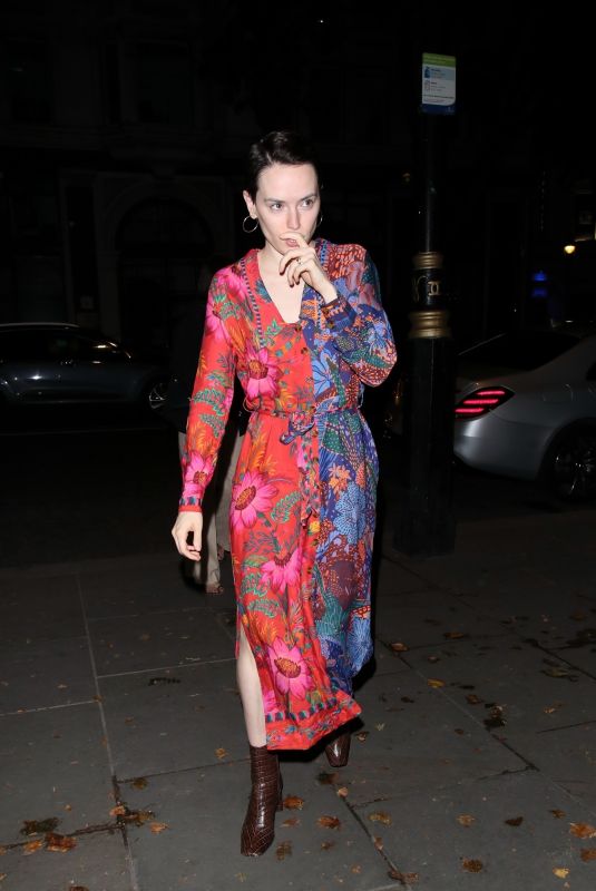 DAISY RIDLEY Leaves Hamyard Hotel in London 07/19/2022