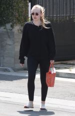 DAKOTA FANNING Leaves Pilates Class in Hollywood 07/25/2022