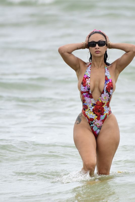 DRAYA MICHELE in Swimsuit at a Beach in Miami 07/17/2022 