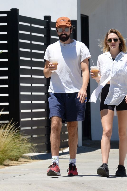 ELIZABETH OLSEN and Robbie Arnett Out in Los Angeles 07/11/2022