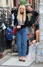 EMILY ALYN LIND on the Set of Gossip Girl in New York 07/27/2022