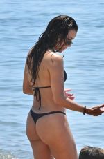 EVA LONGORIA in a Black Bikini at a Beach in Marbella 07/23/2022