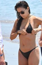 EVA LONGORIA in a Black Bikini at a Beach in Marbella 07/23/2022