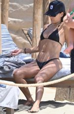 EVA LONGORIA in a Black Bikini at a Beach in Marbella 07/23/2022