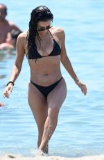 EVA LONGORIA in a Black Bikini at a Beach in Marbella 07/23/2022