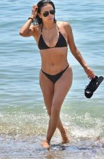 EVA LONGORIA in a Black Bikini at a Beach in Marbella 07/23/2022