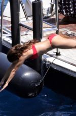 EVA LONGORIA in a Red Bikini on Holiday in Capri 07/12/2022