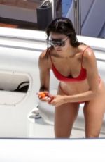 EVA LONGORIA in a Red Bikini on Holiday in Capri 07/12/2022