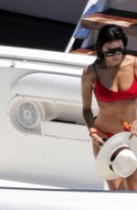 EVA LONGORIA in a Red Bikini on Holiday in Capri 07/12/2022
