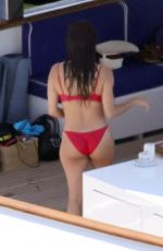 EVA LONGORIA in a Red Bikini on Holiday in Capri 07/12/2022