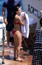 EVA LONGORIA in a Red Bikini on Holiday in Capri 07/12/2022