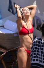 EVA LONGORIA in a Red Bikini on Holiday in Capri 07/12/2022