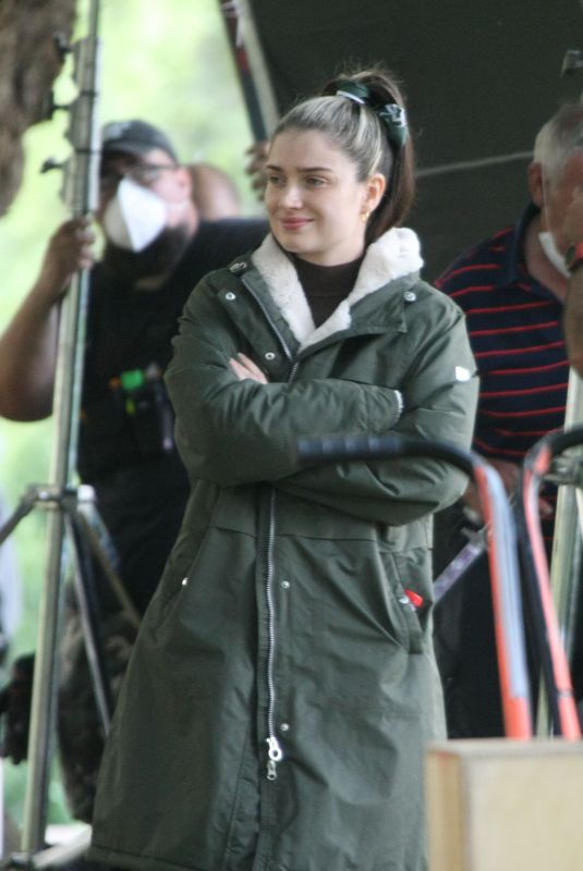 EVE HEWSON on the Set of Flora and Son in Dublin 07/20/2022
