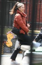 EVE HEWSON on the Set of New John Carney Movie in Dublin 07/25/2022