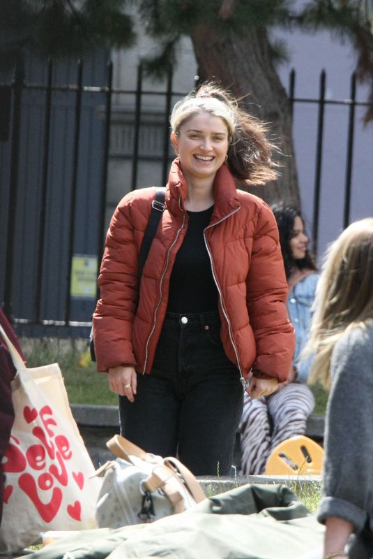 EVE HEWSON on the Set of New John Carney Movie in Dublin 07/25/2022