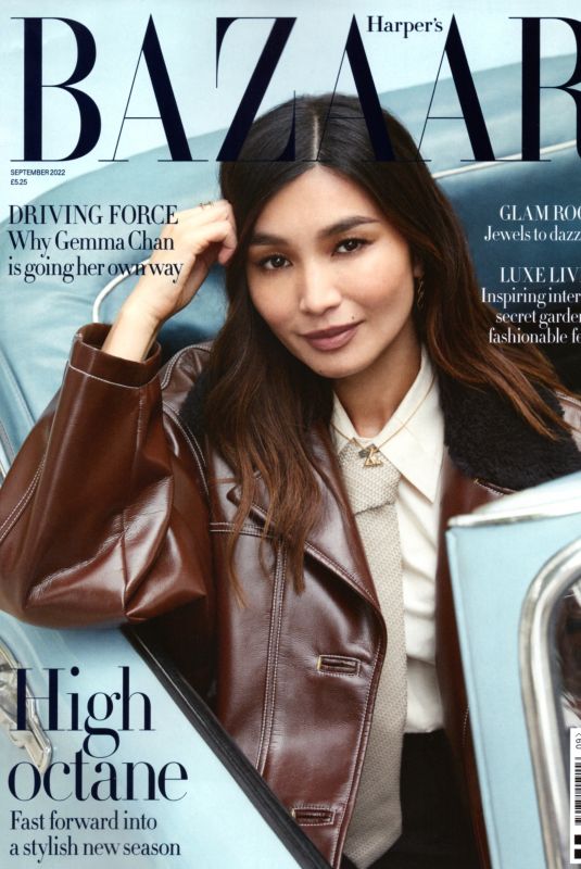 GEMMA CHAN on the Cover of Harper’s Bazaar Magazine, September 2022
