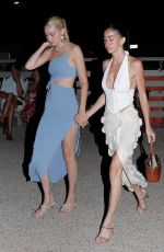 GIGI HADID and LEAH MCCARTHY Night Out in Saint Tropez 07/24/2022