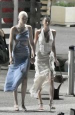 GIGI HADID and LEAH MCCARTHY Night Out in Saint Tropez 07/24/2022