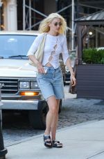 GIGI HADID in Denim Shorts Out in New York 07/13/2022