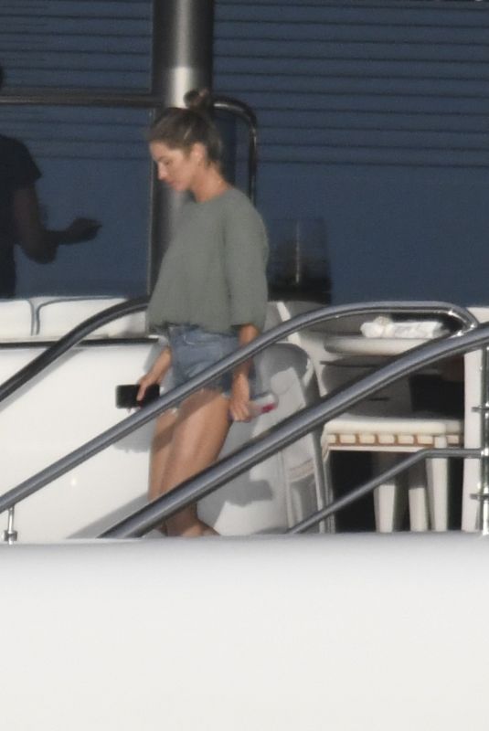 GISELE BUNDCHEN at a Yacht in Portu Servo 07/02/2022