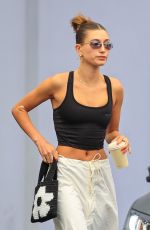 HAILEY BIEBER Arrives at a Skin Care Clinic in Beverly Hills 07/01/2022