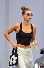HAILEY BIEBER Arrives at a Skin Care Clinic in Beverly Hills 07/01/2022