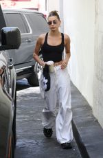 HAILEY BIEBER Arrives at a Skin Care Clinic in Beverly Hills 07/01/2022