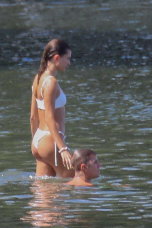 HAILEY BIEBER in Bikini and Justin Bieber at Lake Coeur d