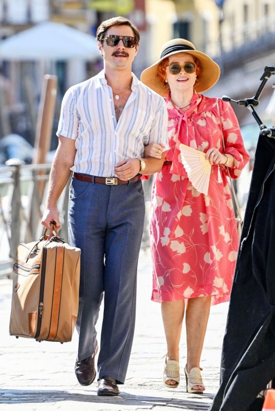 HELENA BONHAM CARTER as Noele Gordon on the Set of Nolly Series in Venice 07/19/2022