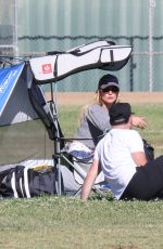 HILARY DUFF and Ex Husband Mike Comrie at a Soccer Pitch in Los Angeles 06/28/2022