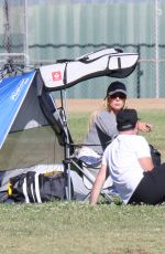 HILARY DUFF and Ex Husband Mike Comrie at a Soccer Pitch in Los Angeles 06/28/2022