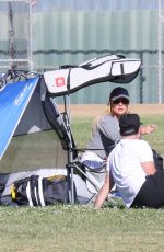 HILARY DUFF and Ex Husband Mike Comrie at a Soccer Pitch in Los Angeles 06/28/2022
