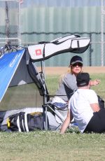 HILARY DUFF and Ex Husband Mike Comrie at a Soccer Pitch in Los Angeles 06/28/2022