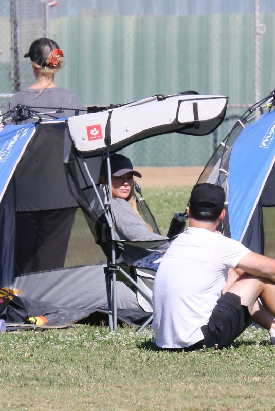HILARY DUFF and Ex Husband Mike Comrie at a Soccer Pitch in Los Angeles 06/28/2022